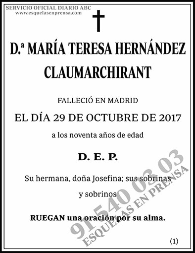 María Teresa Hernández Claumarchirant